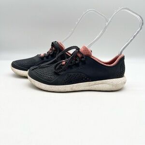 Crocs LiteRide Perforated Lace-up Sneakers Comfort Shoes Gray & Pink Women’s 8